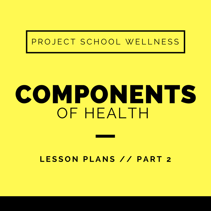 Project School Wellness, Health Blog, Wellness Blog, Teacher Blog, Components of Health