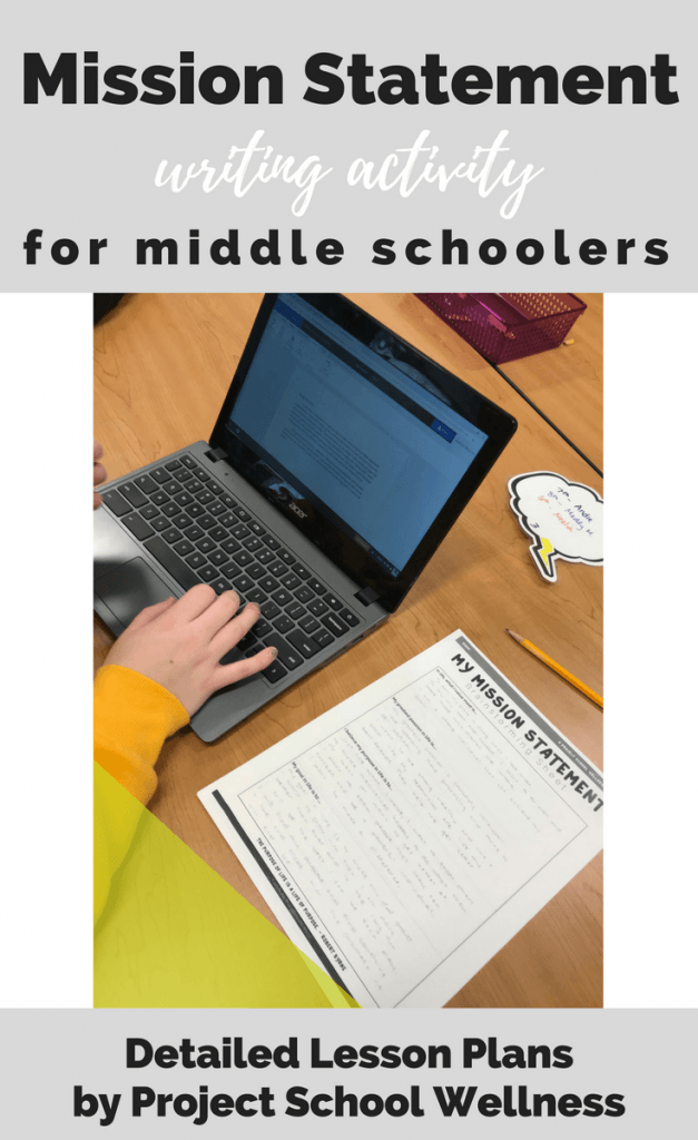 Mission Statement writing activity for middle schoolers! This three-part lesson plan comes with a teaching guide, teaching PowerPoint, answer key, and grading rubrics. This Project School Wellness lesson plan is perfect for any middle school teacher. It's no-prep, just print and go!