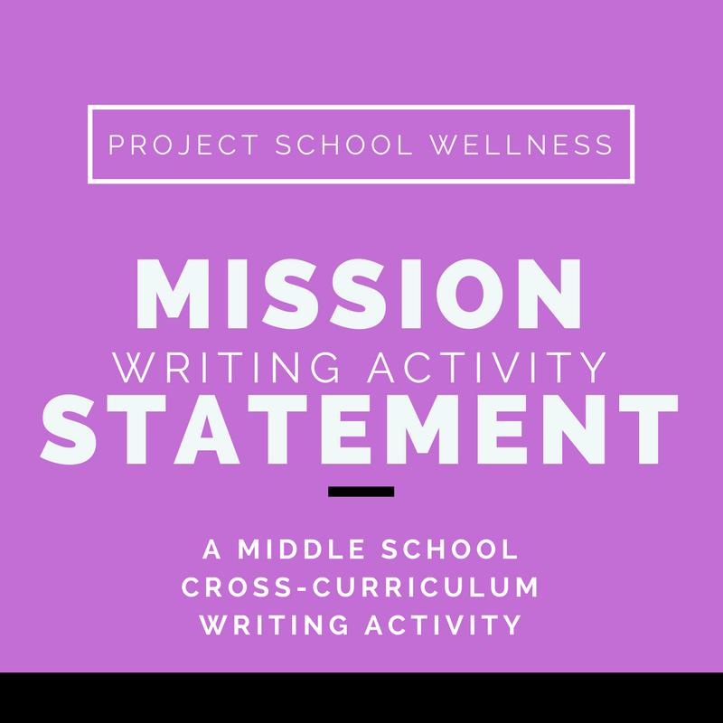 A must have free download for every middle school teacher! This mission statement writing activity breaks down the mission statement writing process for any middle schooler. This no-prep activity can be used in any classroom across the curriculum. It's especially useful for middle school language arts teachers, health teachers, and Advisory coordinators. This Project School Wellness resource is a must have free download! Click to download your free lesson plan and activity guide today!