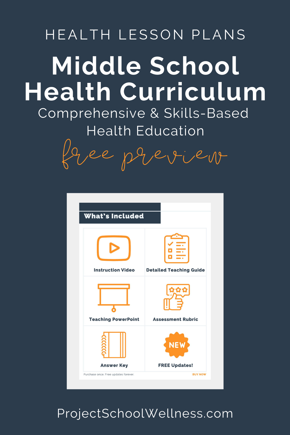 Middle School Health Lesson Plans - Health Activities for Middle School Download five FREE LESSON PLANS! Use this comprehensive and skills-based middle school health curriculum to teach students how to create a healthy life. This is a complete health education middle school program and comes with hundreds of health lesson plans requiring no extra planning and minimal prep. Includes health education posters, health education lessons, mental health lesson plan ideas, SEL activities for kids, health lessons for middle schools, and health worksheets.