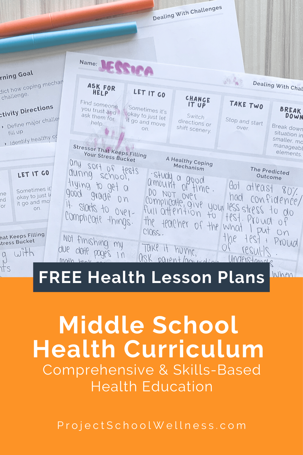 Download five FREE LESSON PLANS! Use this comprehensive and skills-based middle school health curriculum to teach students how to create a healthy life. This is a complete health education middle school program and comes with hundreds of health lesson plans requiring no extra planning and minimal prep. Includes health education posters, health education lessons, mental health lesson plan ideas, SEL activities for kids, health lessons for middle schools, and health worksheets.