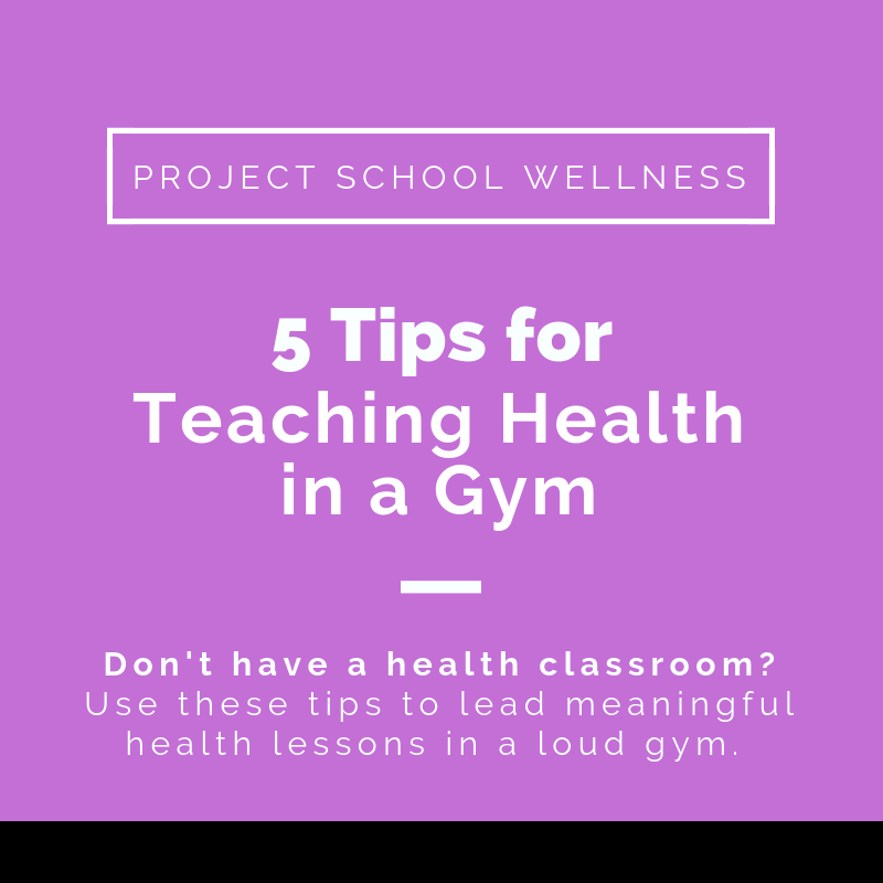 5 Tips for Teaching Health in a Gym - How to teach meaningful lesson in a loud gymnasium. Janelle from Project School Wellness, maker of lesson plans that change lives, share five ways to teach meaningful lesson in a gym. A must read blog post for every PE teacher!