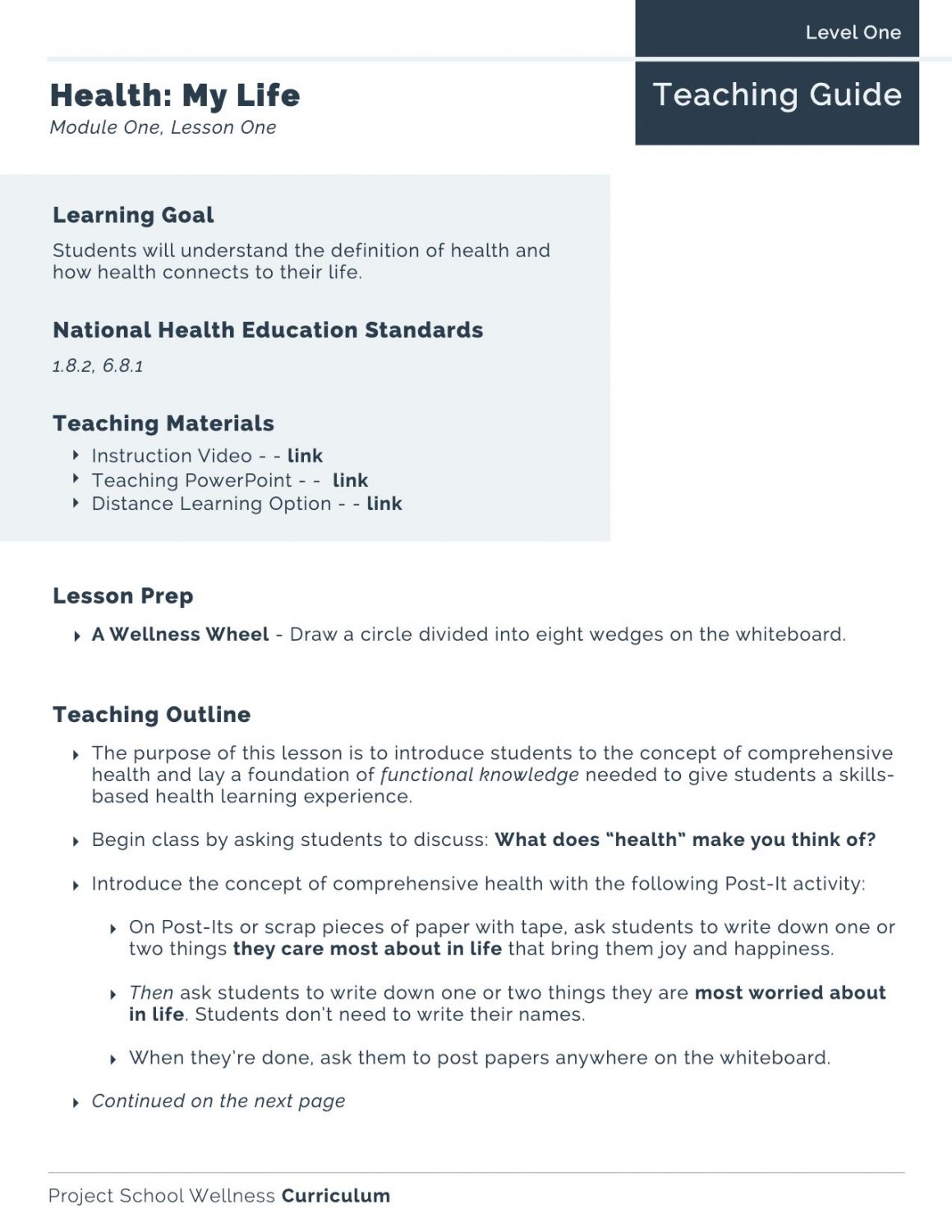 project for health education