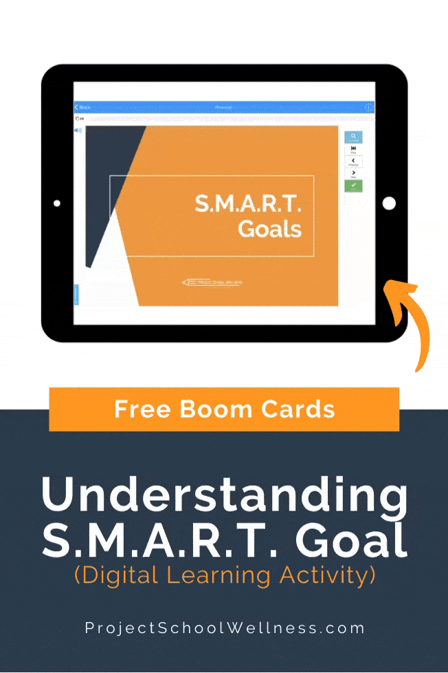 Free Health Education Boom Card - SMART Goal, Goal Setting, How to Set Goals - A Health Education Activity for Kids - Digital Health Education Lesson Plans - Skills-Based Health Education Lesson Plans